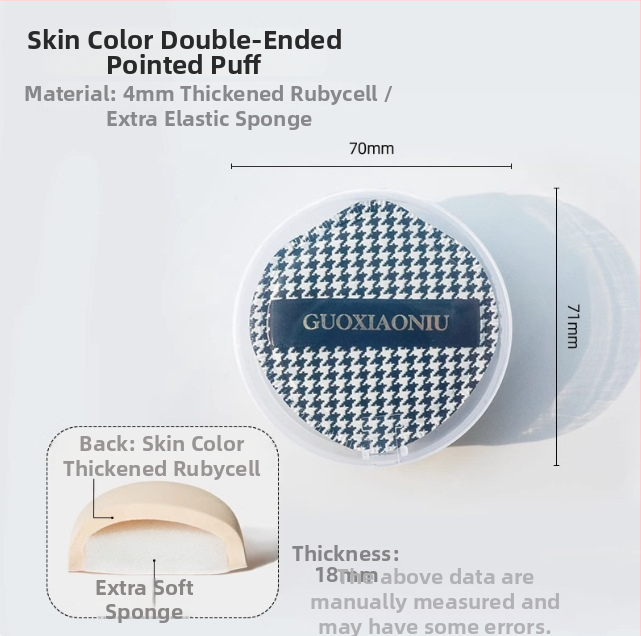 Guo xiaoniu pudrų kempinė – dvigubo naudojimo šlapiam/sausam, natūrali kempinė, 6 vnt., formos: trikampis, lašas, moliūgo forma