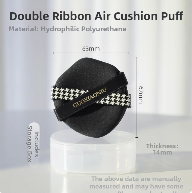 Guo xiaoniu pudrų kempinė – dvigubo naudojimo šlapiam/sausam, natūrali kempinė, 6 vnt., formos: trikampis, lašas, moliūgo forma