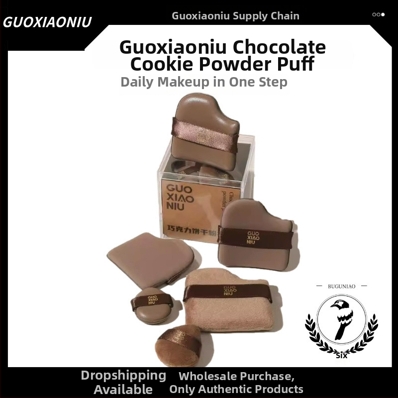 Guo xiaoniu pudrų kempinė – dvigubo naudojimo šlapiam/sausam, natūrali kempinė, 6 vnt., formos: trikampis, lašas, moliūgo forma