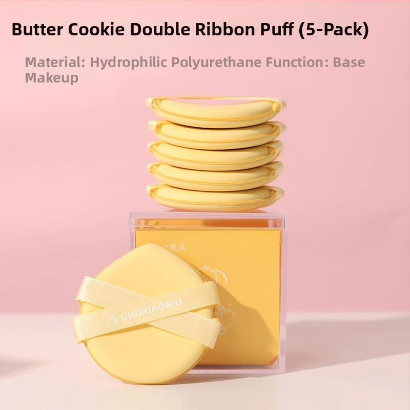 Guo xiaoniu pudrų kempinė – dvigubo naudojimo šlapiam/sausam, natūrali kempinė, 6 vnt., formos: trikampis, lašas, moliūgo forma