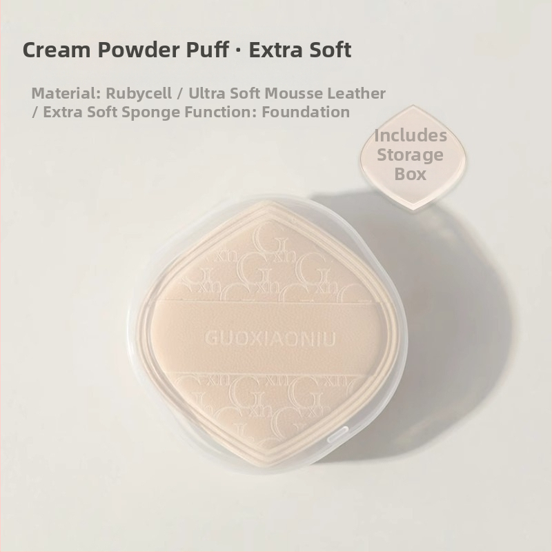 Guo xiaoniu pudrų kempinė – dvigubo naudojimo šlapiam/sausam, natūrali kempinė, 6 vnt., formos: trikampis, lašas, moliūgo forma