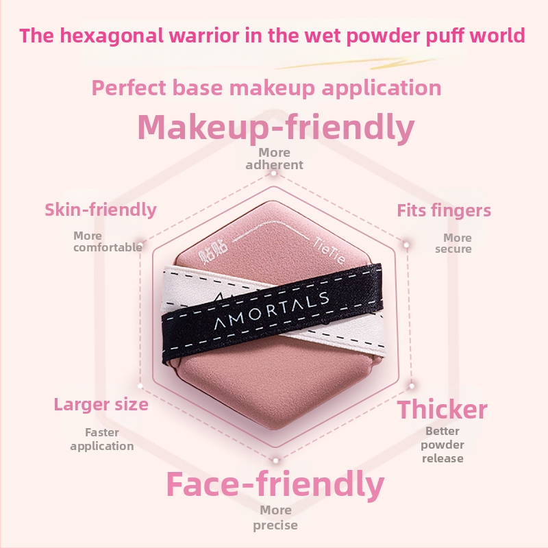 Sada pudrových špongií - mimoriadne mäkká hydrofilná polyuretánová špongia na suché/mokré použitie, na make-up a podklad, nepravidelný tvar, 3 kusy