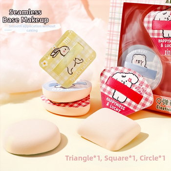 Jiaoposi Džiovinti pūkų kempinių rinkinys – lašo formos, dviguba naudojimo galimybė sausam/šlapiam fondui, minkštas makiažo kempinė