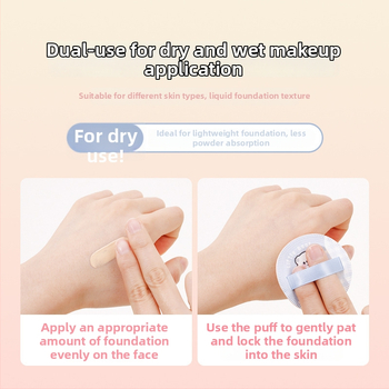 Jiaoposi Džiovinti pūkų kempinių rinkinys – lašo formos, dviguba naudojimo galimybė sausam/šlapiam fondui, minkštas makiažo kempinė