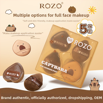 ROZO mini lašelinės formos pudros kempinė drėgnam ir sausam užtepui, hidrofiliškas poliuretanas, 5 vnt dėžutėje