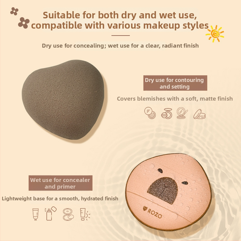 ROZO mini pilienveida pūder sūklis mitrai un sausai uzklāšanai, hidrofīls poliuretāns, iepakojumā 5 gab.