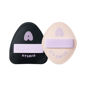 Dviejų pusių flokavimo pudra kempinė, lašo ir persiko formos, poliuretanas, 1 vnt