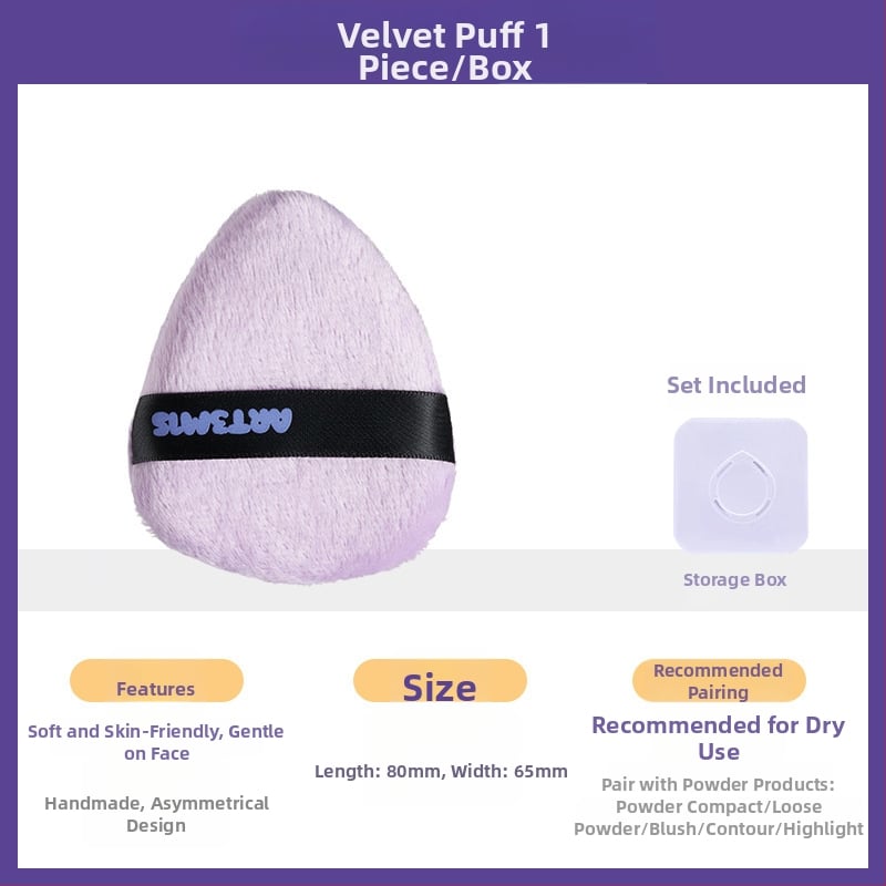 Dviejų pusių flokavimo pudra kempinė, lašo ir persiko formos, poliuretanas, 1 vnt