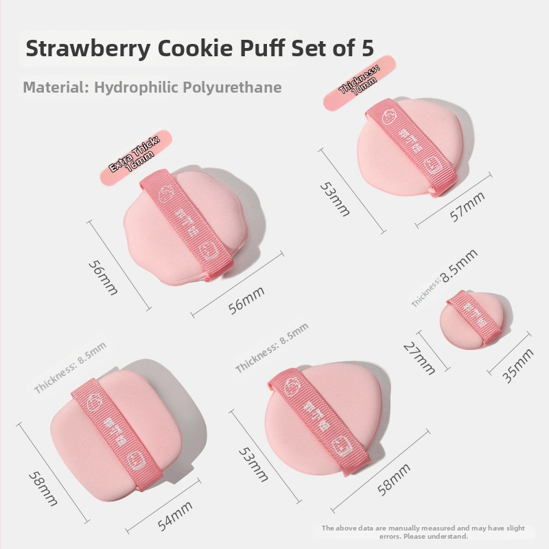 Oro pudros kempinė – sausas/šlapias dvigubo naudojimo, hidrofilinis poliuretanas, nereguliarus formos, 5 vnt komplektas