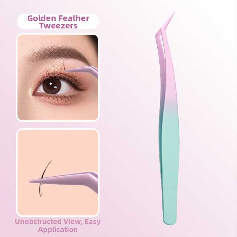 Nelygios žnyplės klijuojant dirbtines blakstienas – specialios žnyplės blakstienų menininkams, be klijų, pakuotė 500 vnt., kilmė: Yangjiang, vietinis gaminys