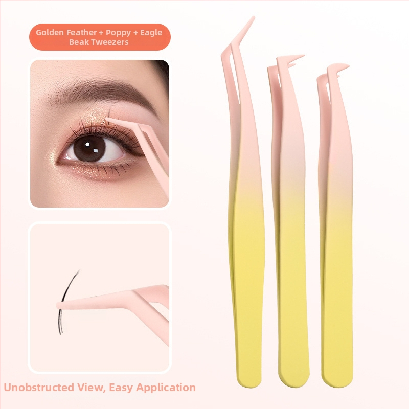 Nelygios žnyplės klijuojant dirbtines blakstienas – specialios žnyplės blakstienų menininkams, be klijų, pakuotė 500 vnt., kilmė: Yangjiang, vietinis gaminys