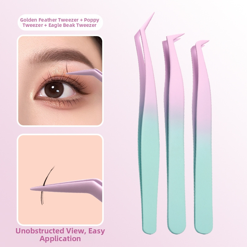 Nelygios žnyplės klijuojant dirbtines blakstienas – specialios žnyplės blakstienų menininkams, be klijų, pakuotė 500 vnt., kilmė: Yangjiang, vietinis gaminys