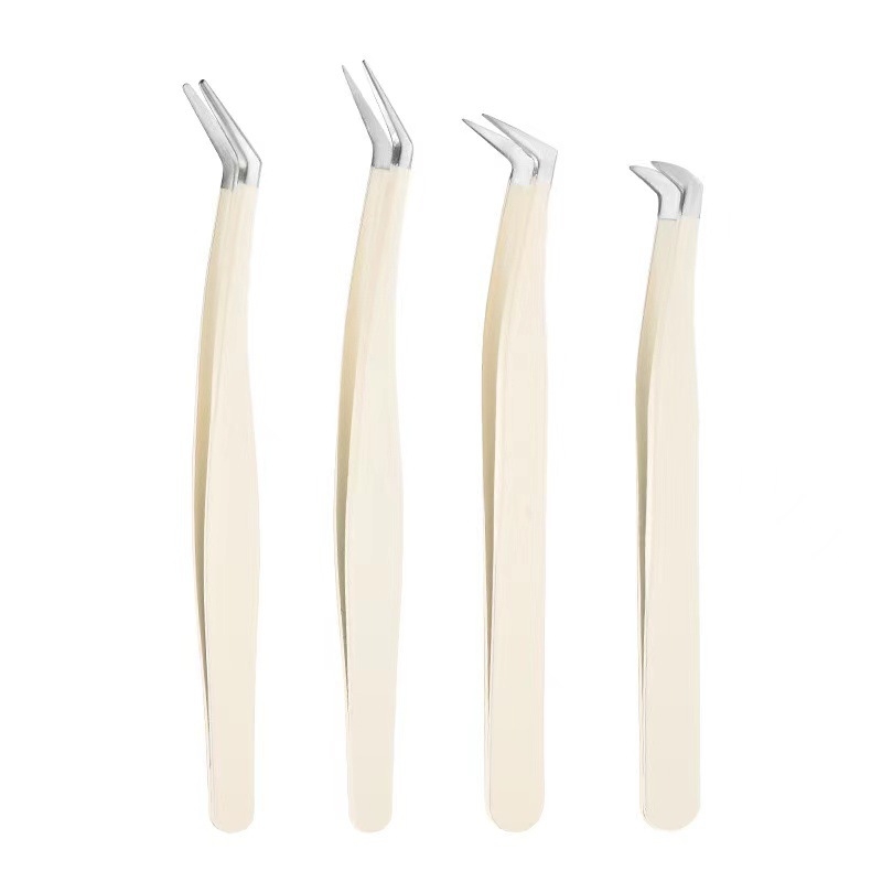 Blakstienų žnyplės dirbtinėms blakstienoms, aukštos precizijos nerūdijančio plieno, prekės ženklas Six Six Beauty, universalus naudojimui