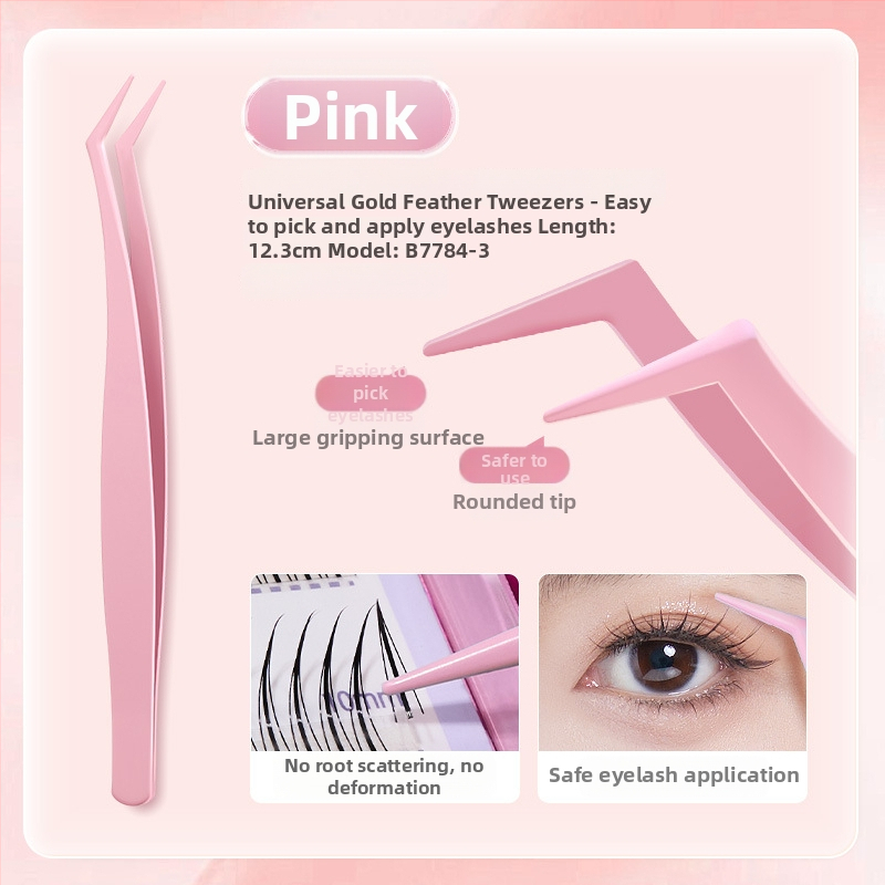 Nerūdijančio plieno blakstienų žnyplės su plunksnos danga, tikslūs grožio įrankiai plaukams, nagų manikiūrui ir antakiams