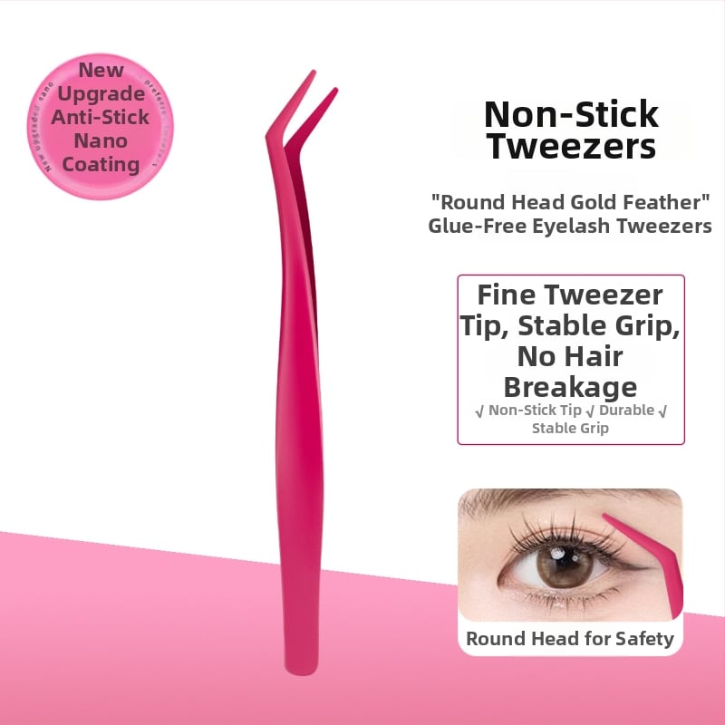 Blakstienų pincetai su antiadhesine danga, auksinio plunksnos klipo, aukšta tikslumas pradedantiesiems • Kodas Mz-128 • Yangjiang • Nėra elektros • Pakuotė 1000 vnt