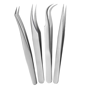 Nerūdijančio plieno blakstienų pincetės su grafting klipu ir plunksnos klipu – pradedančiųjų rinkinys, prekė Medium Tweezers