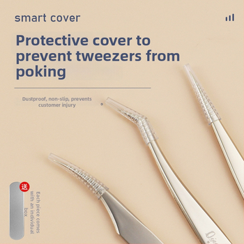 Aukštos tikslumo nerūdijančio plieno blakstienų pincetų rinkinys, segmentuotas dizainas, be elektros, pakuotėje 1 vnt., trys stiliai, Dolphin Straight Clip