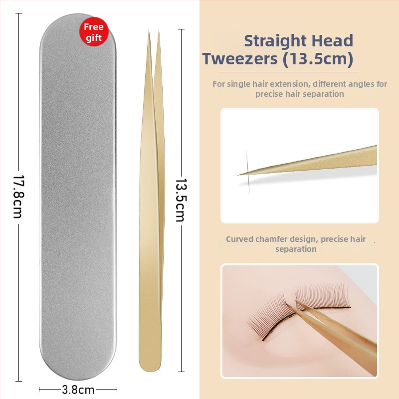 Aukštos tikslumo nerūdijančio plieno blakstienų pincetų rinkinys, segmentuotas dizainas, be elektros, pakuotėje 1 vnt., trys stiliai, Dolphin Straight Clip