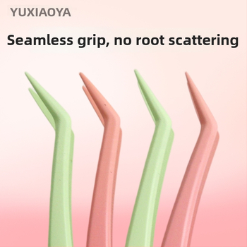 Fish Xiaoya neriebios plokščios galvutės žnyplės blakstienoms, skirtos apatiniams – be klijų, auksinio plunksnos klipo