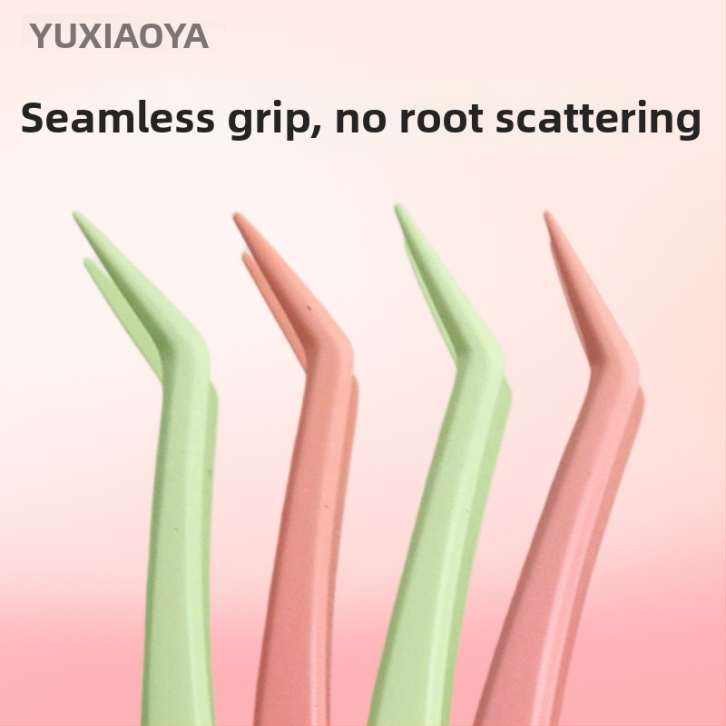 Fish Xiaoya nesalīmējošas skropstu knaibles ar plakanu galviņu, paredzētas apakšējām skropstām – bez līmes, zelta spalvas klips