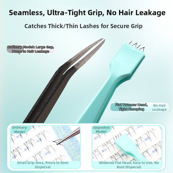 Dream Deer pincetai blakstienoms - aukšta tikslumas, plokščia galva, plokščias galas, nerūdijantis plienas