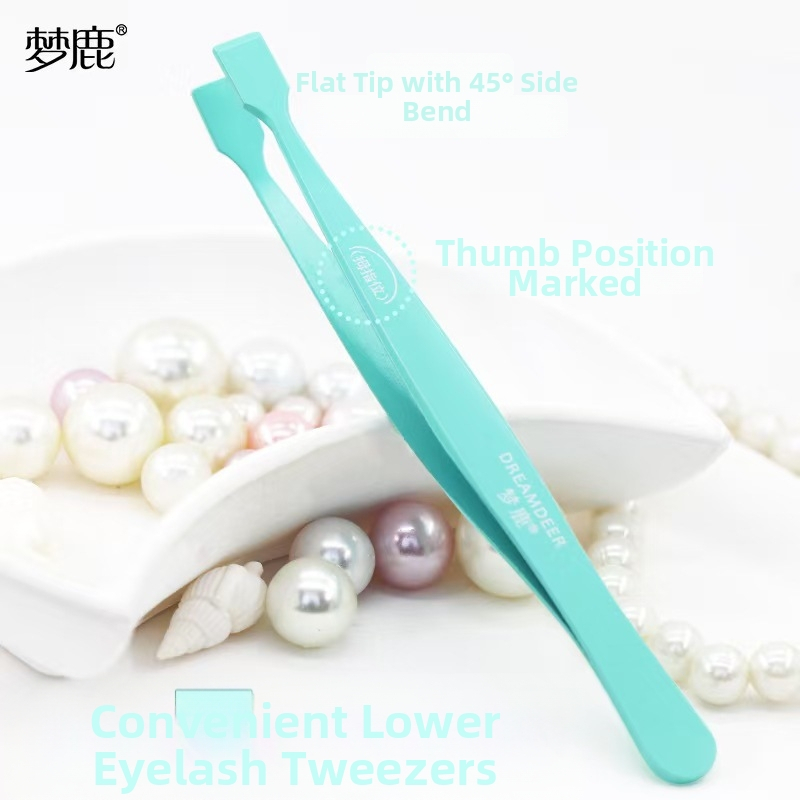 Dream Deer pincetai blakstienoms - aukšta tikslumas, plokščia galva, plokščias galas, nerūdijantis plienas