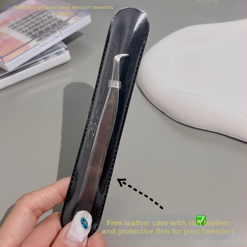 Võltsripsmete pincettid, ümmarguse peaga, roostevabast terasest, täpne tööriist ripsmete paigaldamiseks kumer nokaga otsaga