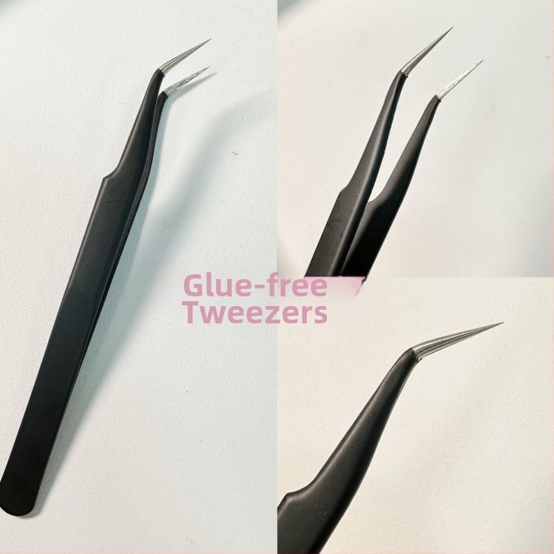 Võltsripsmete pincettid, ümmarguse peaga, roostevabast terasest, täpne tööriist ripsmete paigaldamiseks kumer nokaga otsaga