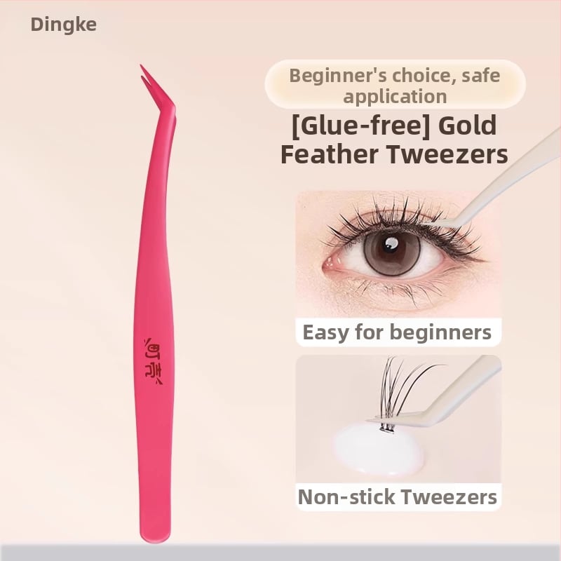 Võltsripsmete pincettid, ümmarguse peaga, roostevabast terasest, täpne tööriist ripsmete paigaldamiseks kumer nokaga otsaga