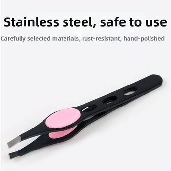 Nerūdijančio plieno kampinės antakių žnyplės su trimis skylėmis