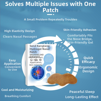 Mugwort pagrindu hidrogelinis nosies pleistras vaikams ir suaugusiems, nosies užsikimšimo palengvinimas, moksibustijos pleistras, pritaikymas galimas