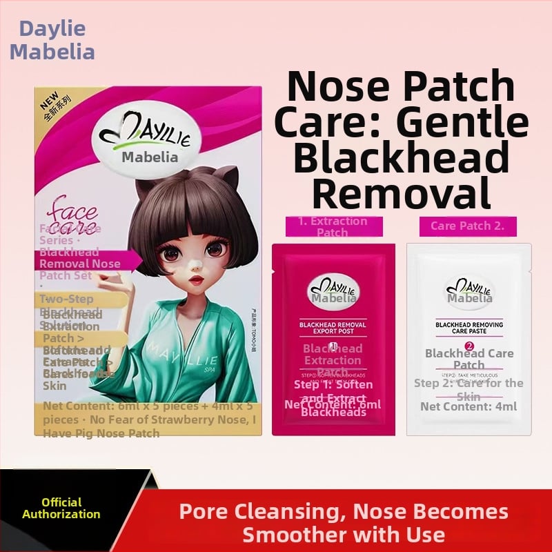 Mayllie Marbella Bandă pentru nas pentru eliminarea punctelor negre cu lichid de extragere, curățare pori, îngrijire facială delicată pentru toate tipurile de ten, 5 bucăți