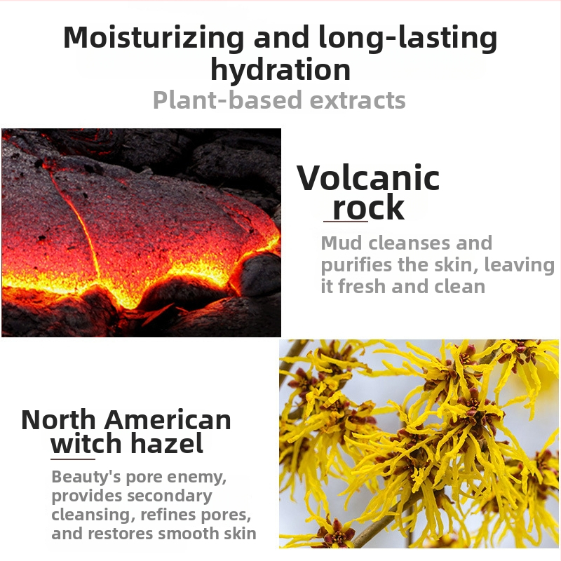 Mască cu năm vulcanică pentru eliminarea punctelor negre, benzi nazale din cărbune de bambus – curățare profundă, 100 g