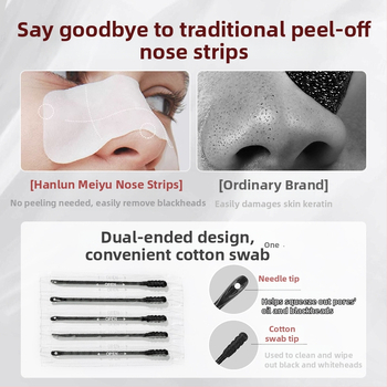 Han Lun Meiyu nosies pleistrų rinkinys nuo juodųjų dėmių ir riebalų kontroles – pašalina juoduosius taškus, kontroliuoja riebalus, sutraukia poras, šviesina odą; 4g×5 vnt. + 4g×5 vnt. dėžutėje