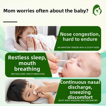 Vaikų nosies ventiliacijos pleistras su žolelių ekstraktais nosies priežiūrai, augalinis kvapas