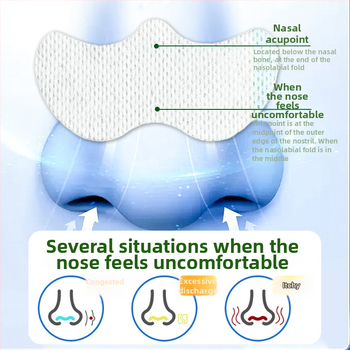 Vaikų nosies ventiliacijos pleistras su žolelių ekstraktais nosies priežiūrai, augalinis kvapas