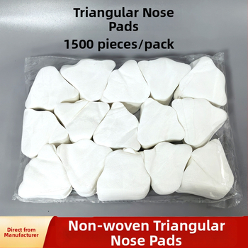 Trikampės nosies membranų plokštės, 1500 vnt., 60 g, vienkartinės, nesluoksniuotas audinys