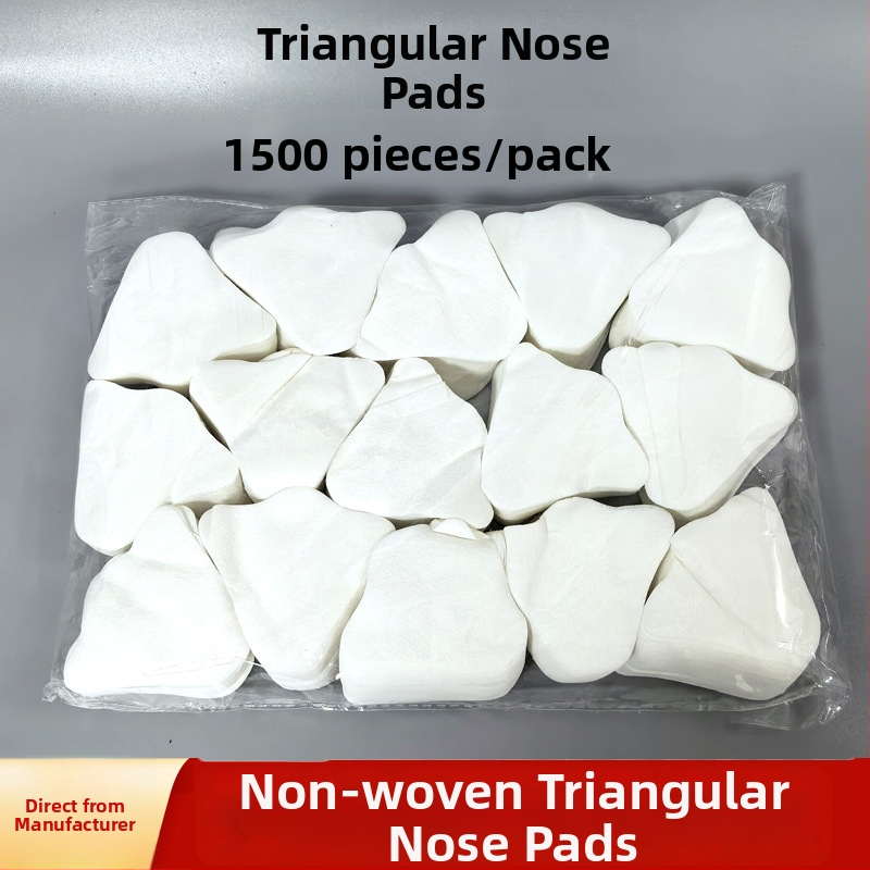 Trikampės nosies membranų plokštės, 1500 vnt., 60 g, vienkartinės, nesluoksniuotas audinys