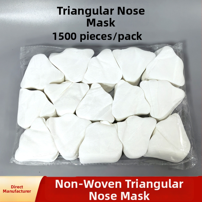 Trikampės nosies membranų plokštės, 1500 vnt., 60 g, vienkartinės, nesluoksniuotas audinys