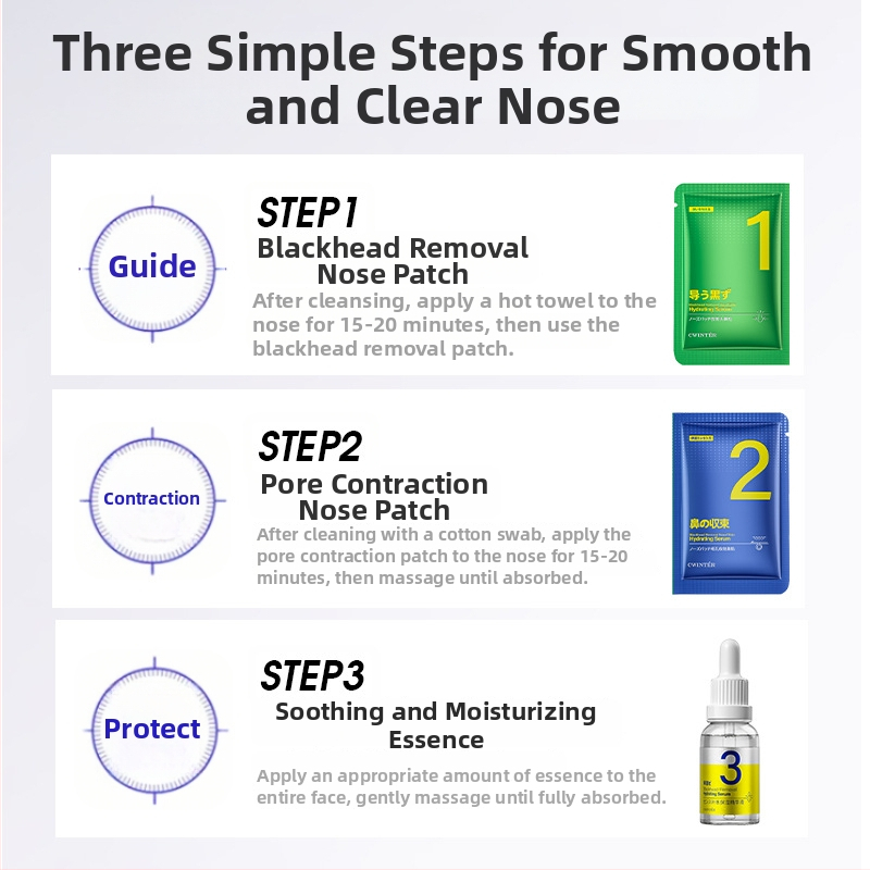 Zhiduo set plasturi nazali pentru eliminarea punctelor negre și curățarea porilor, îngrijire T-zonă — conținut net: 4g×5 bucăți + 4g×5 bucăți + 15ml; termen de valabilitate: 3 ani; marcă: Zhiduo