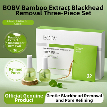 BOBV Bambuko ekstrakto juodųjų taškų šalinimo trijų dalių rinkinys su ištraukiamu skysčiu, mišriai odai, 7ml+7ml
