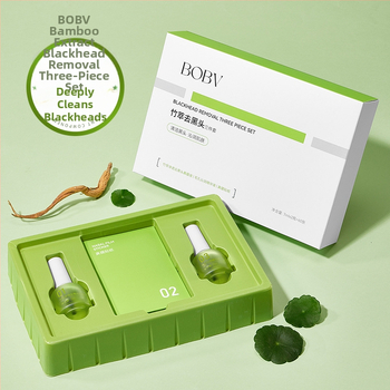 BOBV Bambuko ekstrakto juodųjų taškų šalinimo trijų dalių rinkinys su ištraukiamu skysčiu, mišriai odai, 7ml+7ml