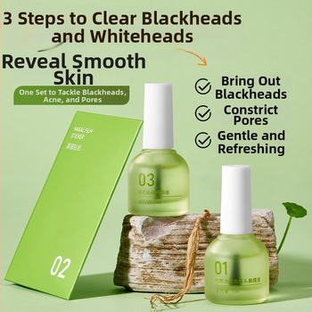 BOBV Bambuko ekstrakto juodųjų taškų šalinimo trijų dalių rinkinys su ištraukiamu skysčiu, mišriai odai, 7ml+7ml