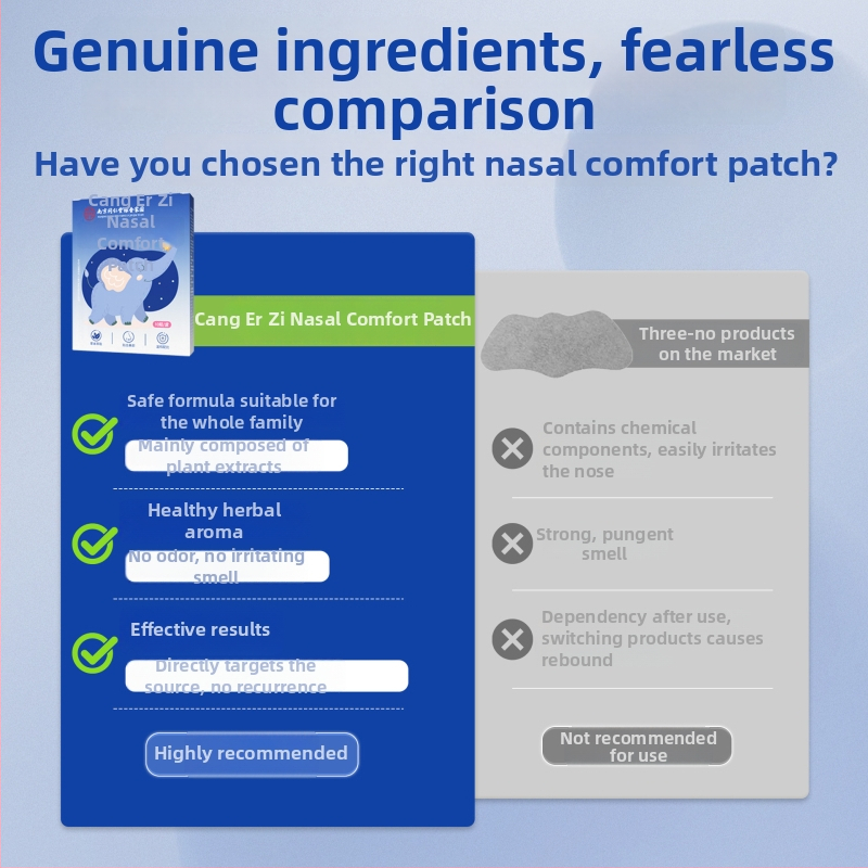 Vaikams skirtas augalinis nosies pleistras – nosies palengvėjimas, universali oda, įprastos specifikacijos