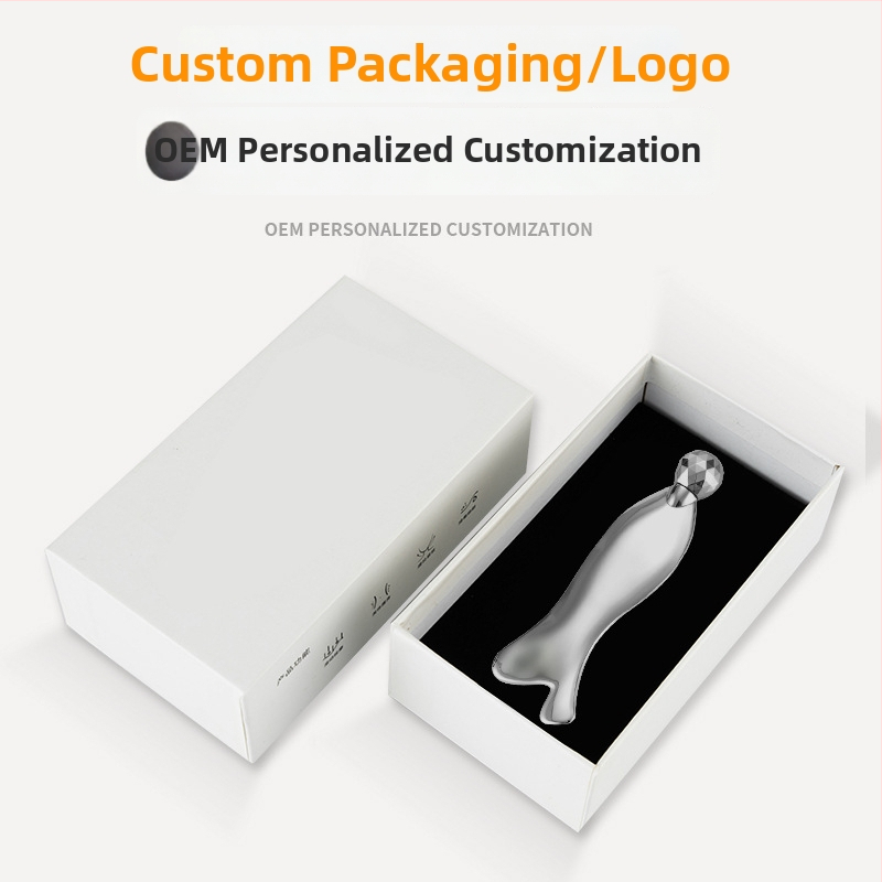 Metāla mermaid skrāpēšanas plāksne ar 3D rulīti sejas masāžai, pacēlumam un tonizēšanai; ruļļu masāžas instruments; cinka sakausējums