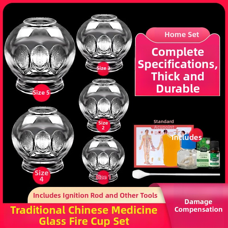 Stikla cupping komplekts Morning Industry mājas lietošanai – tradicionālā ķīniešu medicīna ierīce