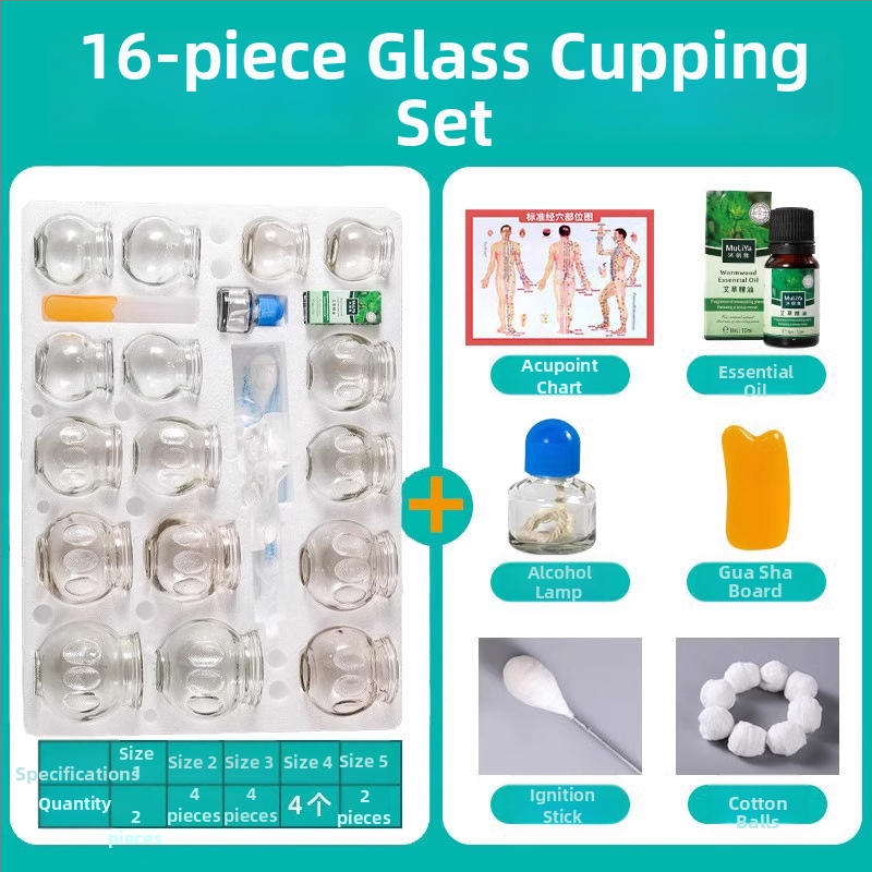 Stikla cupping komplekts Morning Industry mājas lietošanai – tradicionālā ķīniešu medicīna ierīce