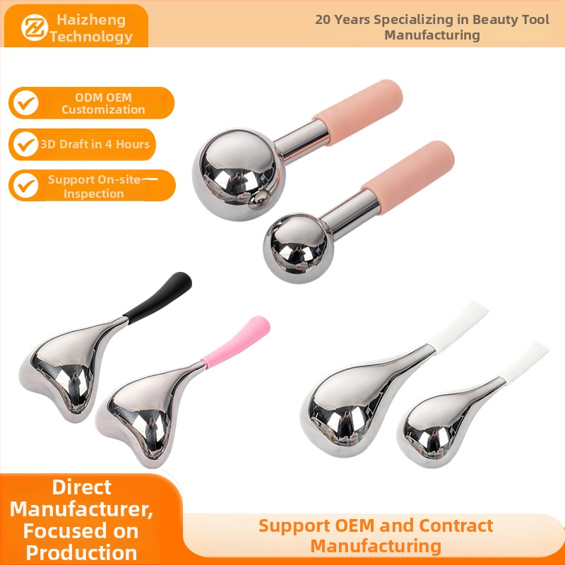 Roostevabast terasest Ice Wave Ball ja Ice Spoon - Ilu- ja massaažitööriist, Elektrivaba, Silma massaaž, 304