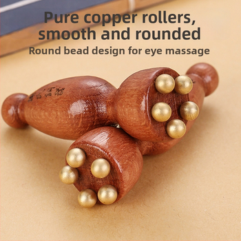 Ji Hui sejas masieris no misiņa un rozā koka akupunktūras ādas kopšanai, 1 gab.