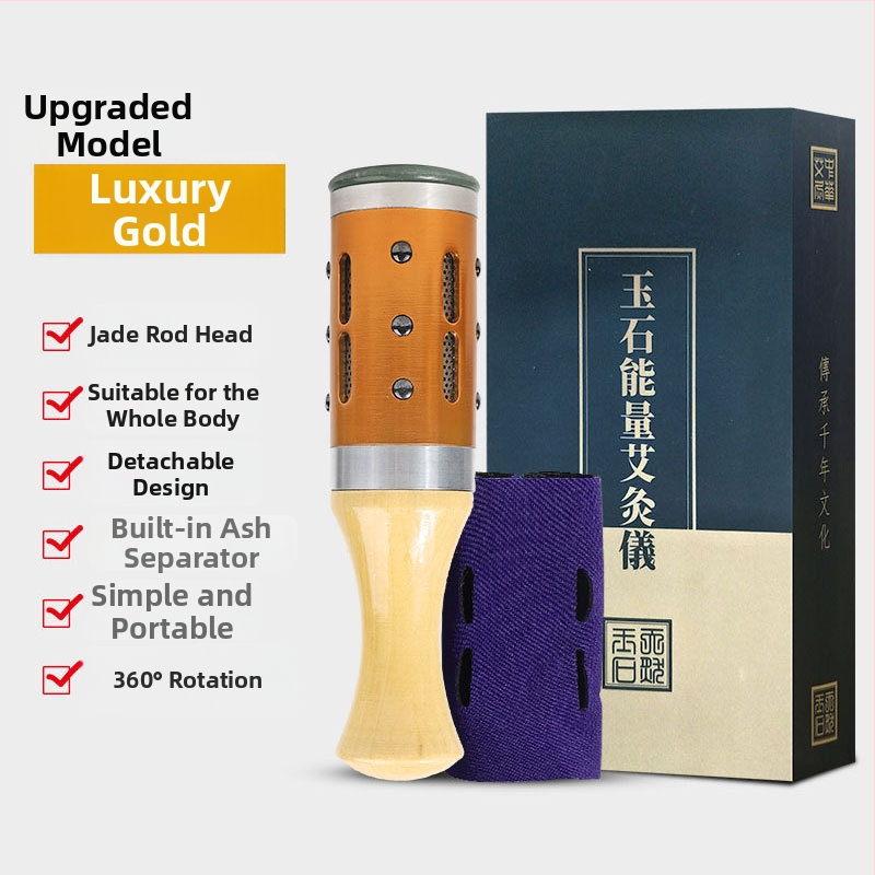 Sejas moksibušanas ierīce ar aventurīna akmeni, pārnēsājama, 4–6 caurumi, kastīte iekļauta, zīmols Arching ancient ai